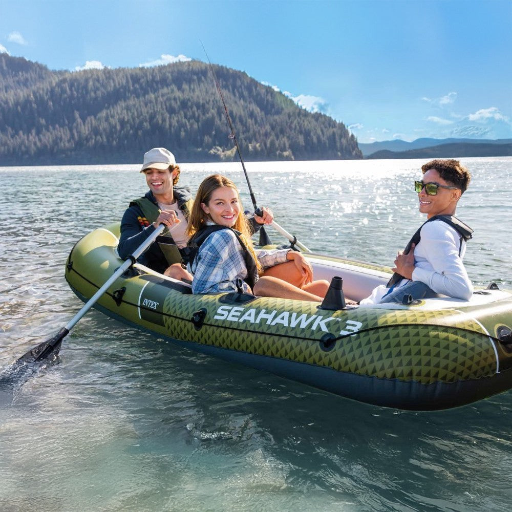 3-Person Inflatable Boat with Pump & Oars, PVC Material