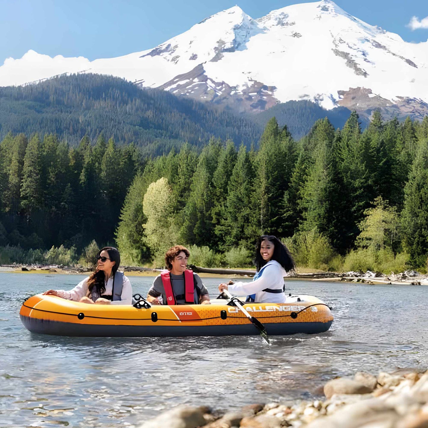 3-Person Inflatable Boat with Pump and Oars