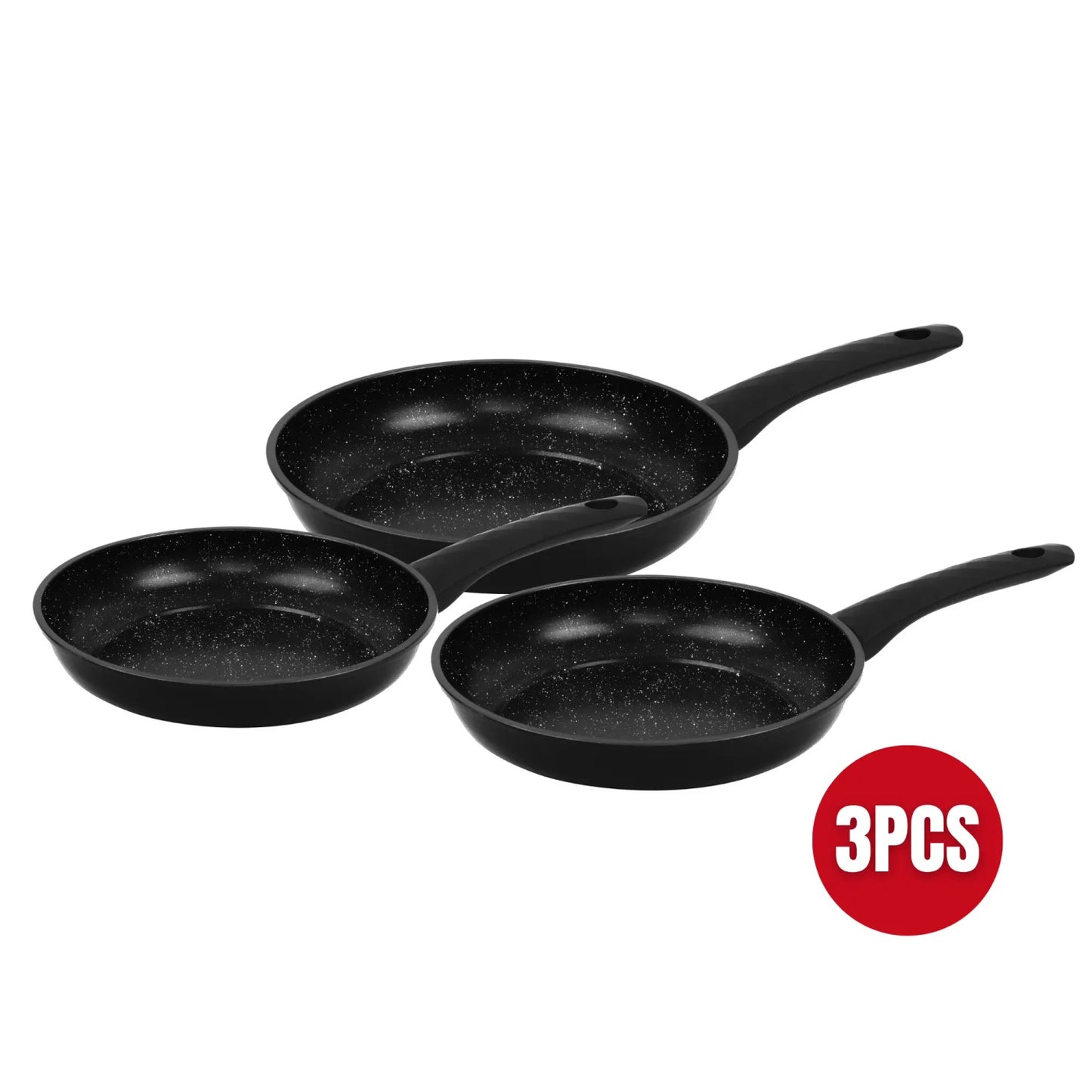 3-Piece Marble Coated Non-Stick Frying Pan Set