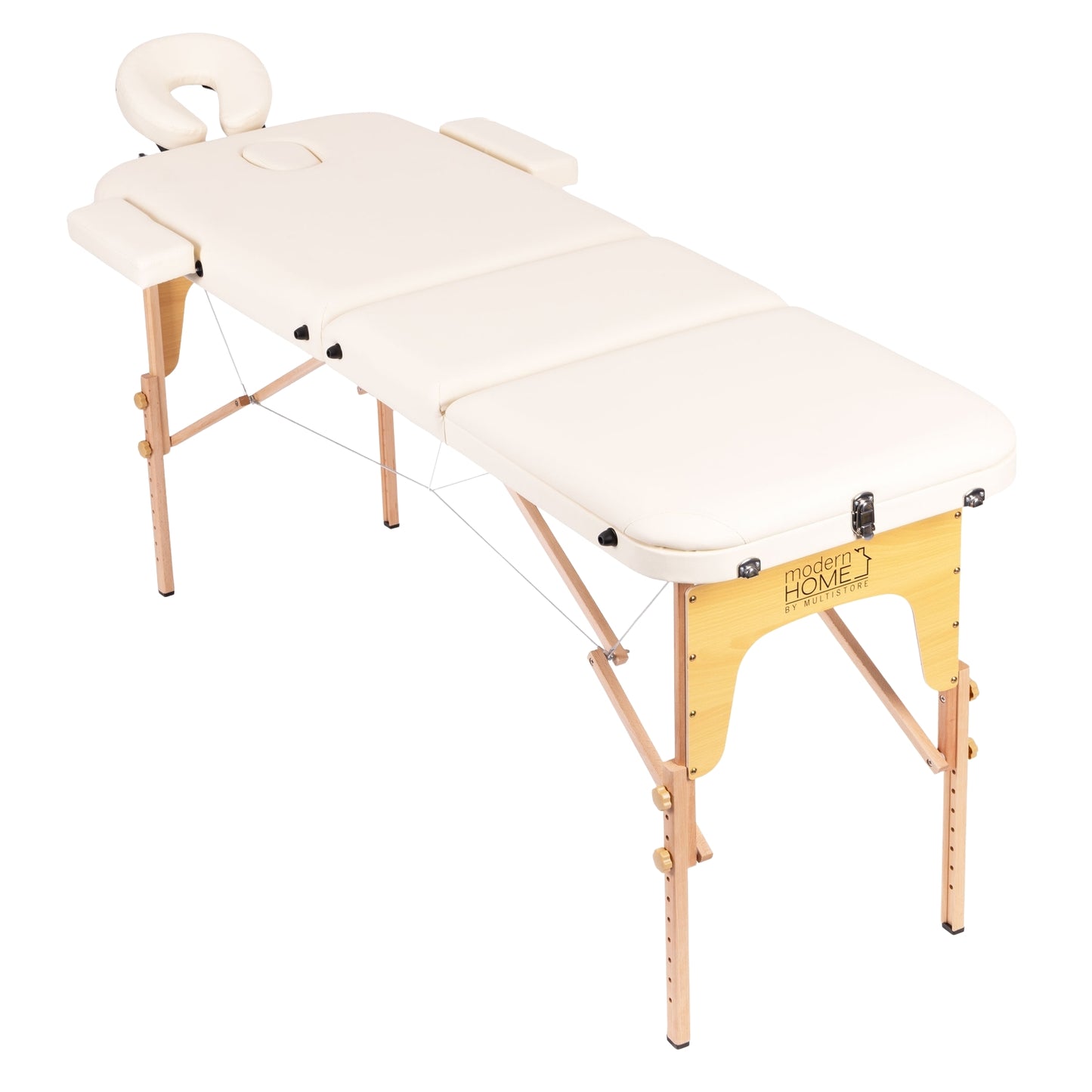 3-Section Foldable Wooden Massage Table with Carry Bag