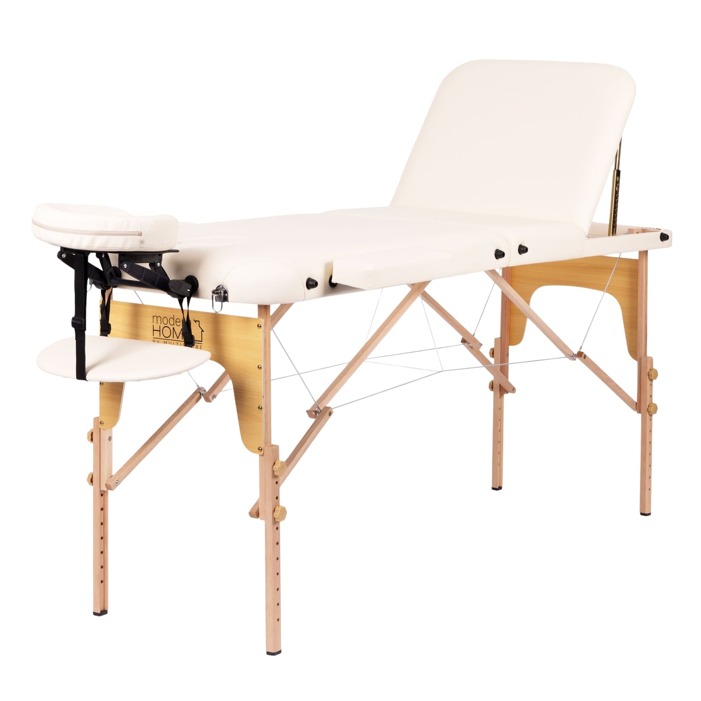 3-Section Foldable Wooden Massage Table with Carry Bag
