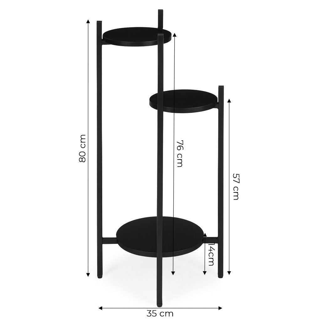 3-Tier Black Metal Plant Stand – Indoor Flower Display