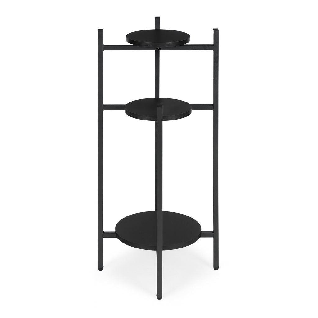 3-Tier Black Metal Plant Stand – Indoor Flower Display