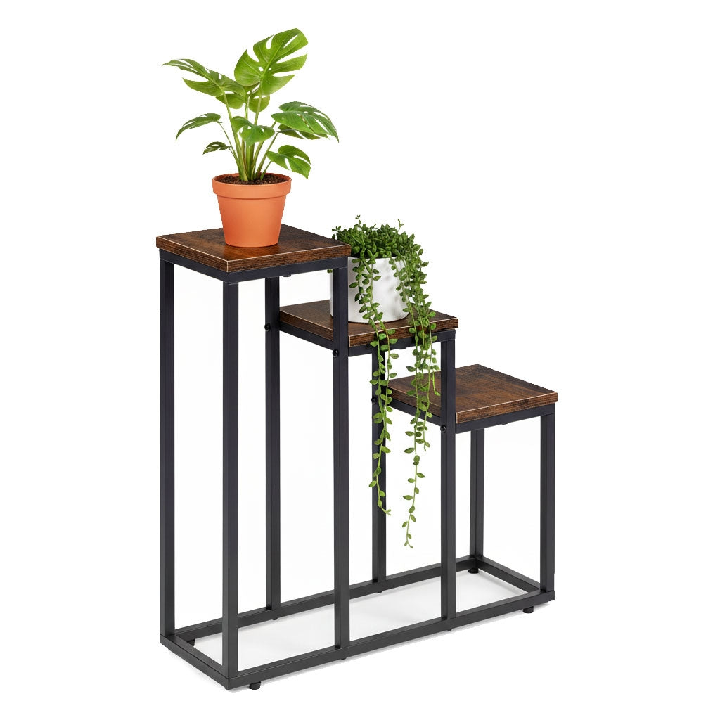 3-Tier Plant Stand – Steel, Chipboard Shelves