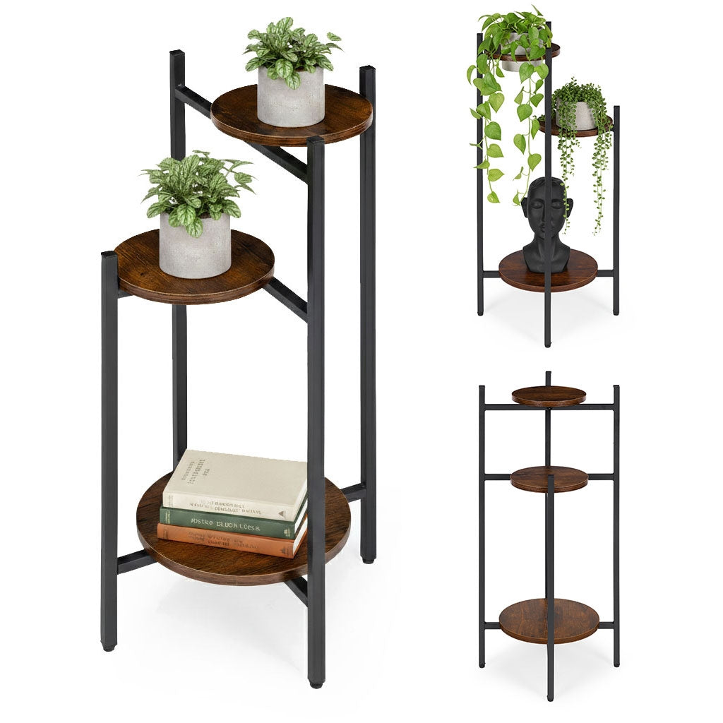 3-Tier Steel Plant Stand – Indoor/Outdoor Use