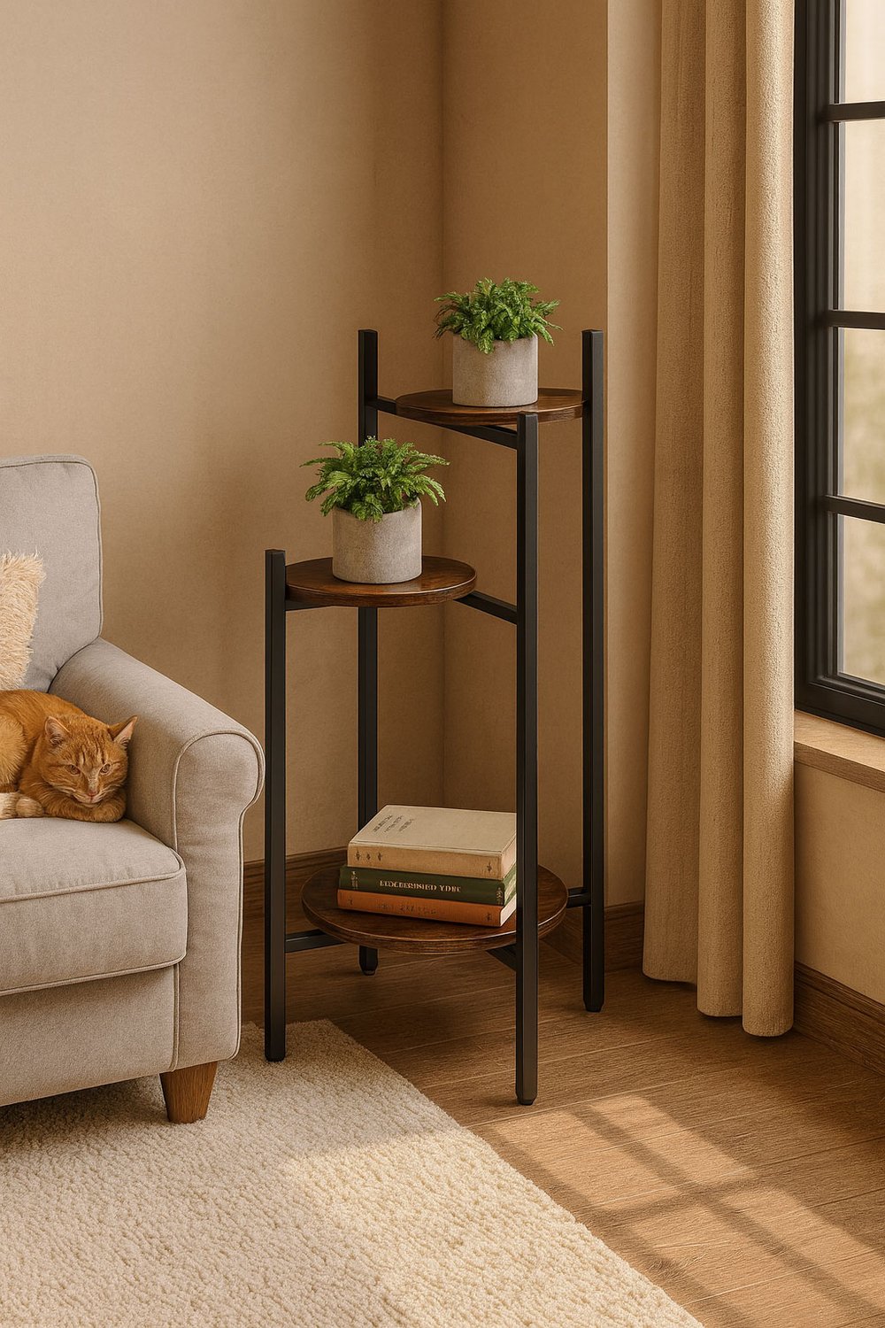 3-Tier Steel Plant Stand – Indoor/Outdoor Use
