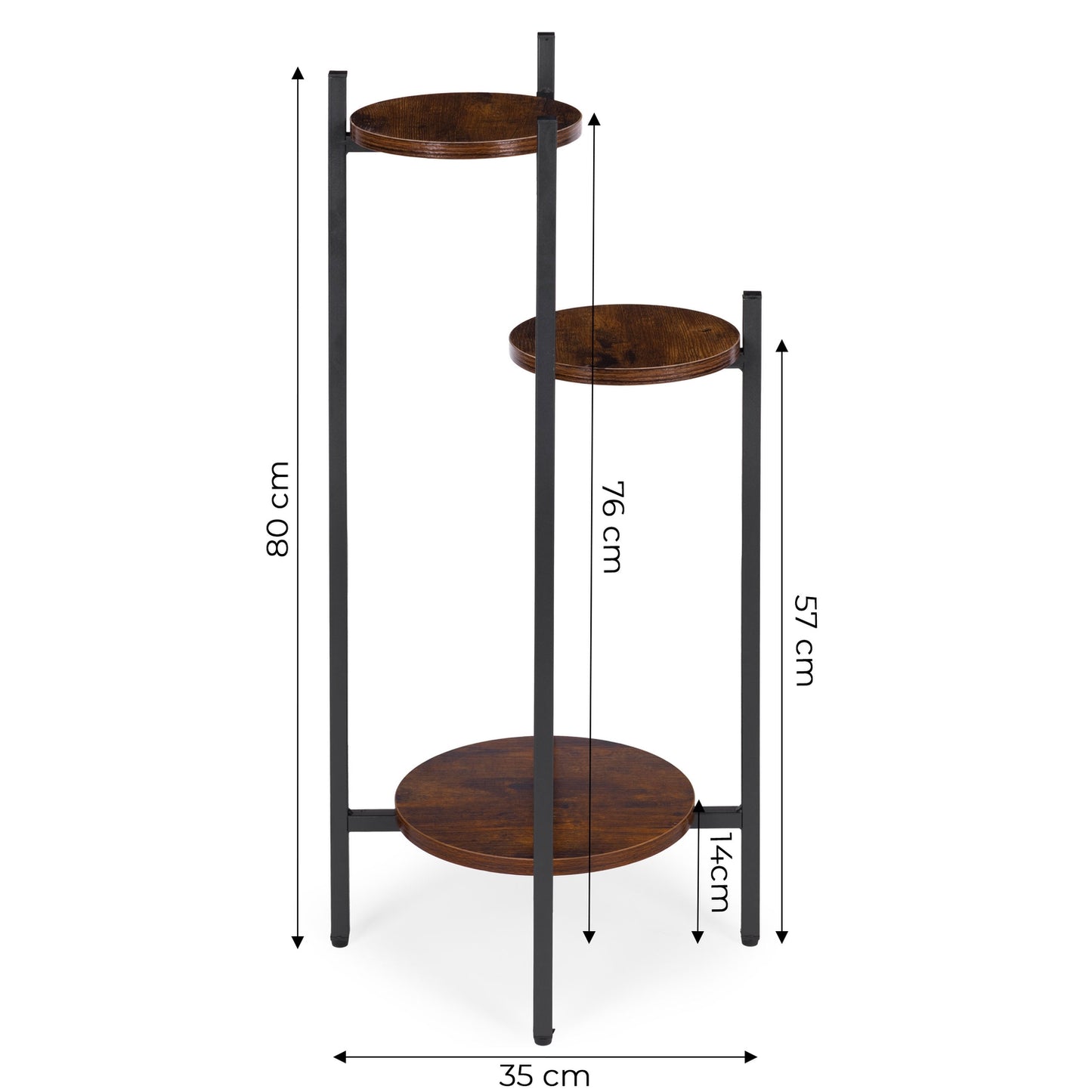 3-Tier Steel Plant Stand – Indoor/Outdoor Use