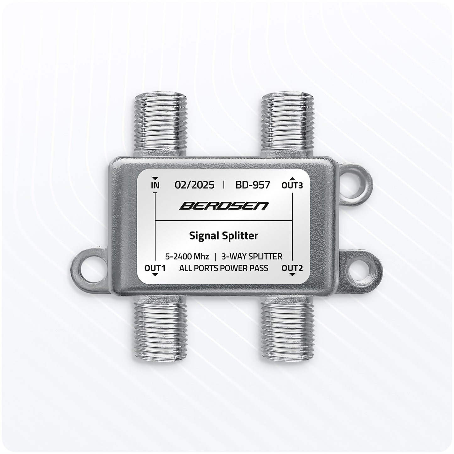 3-Way Passive Antenna Splitter, 5–2400 MHz