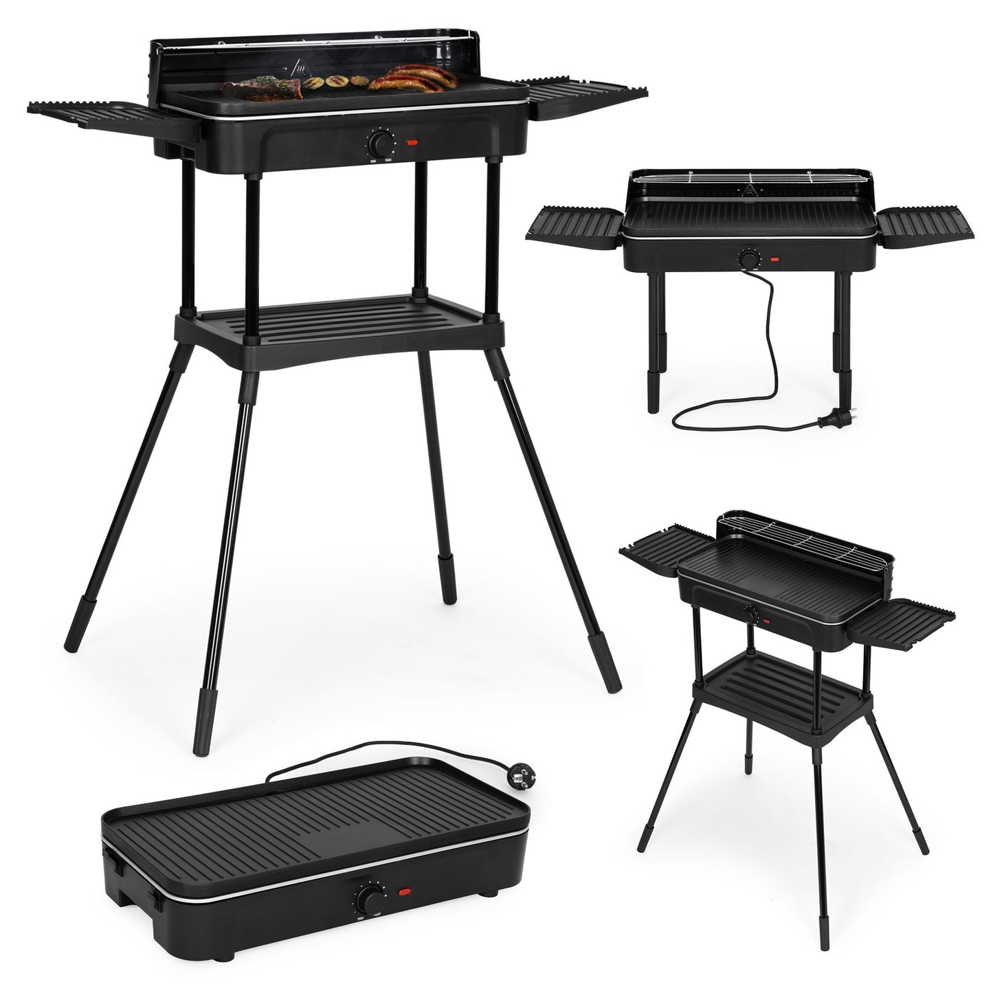 3-in-1 Electric Grill – Standing and Tabletop, Grill Plate, Drip Tray, Thermostat MultiGarden