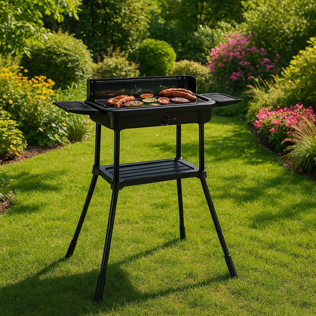 3-in-1 Electric Grill – Standing and Tabletop, Grill Plate, Drip Tray, Thermostat MultiGarden