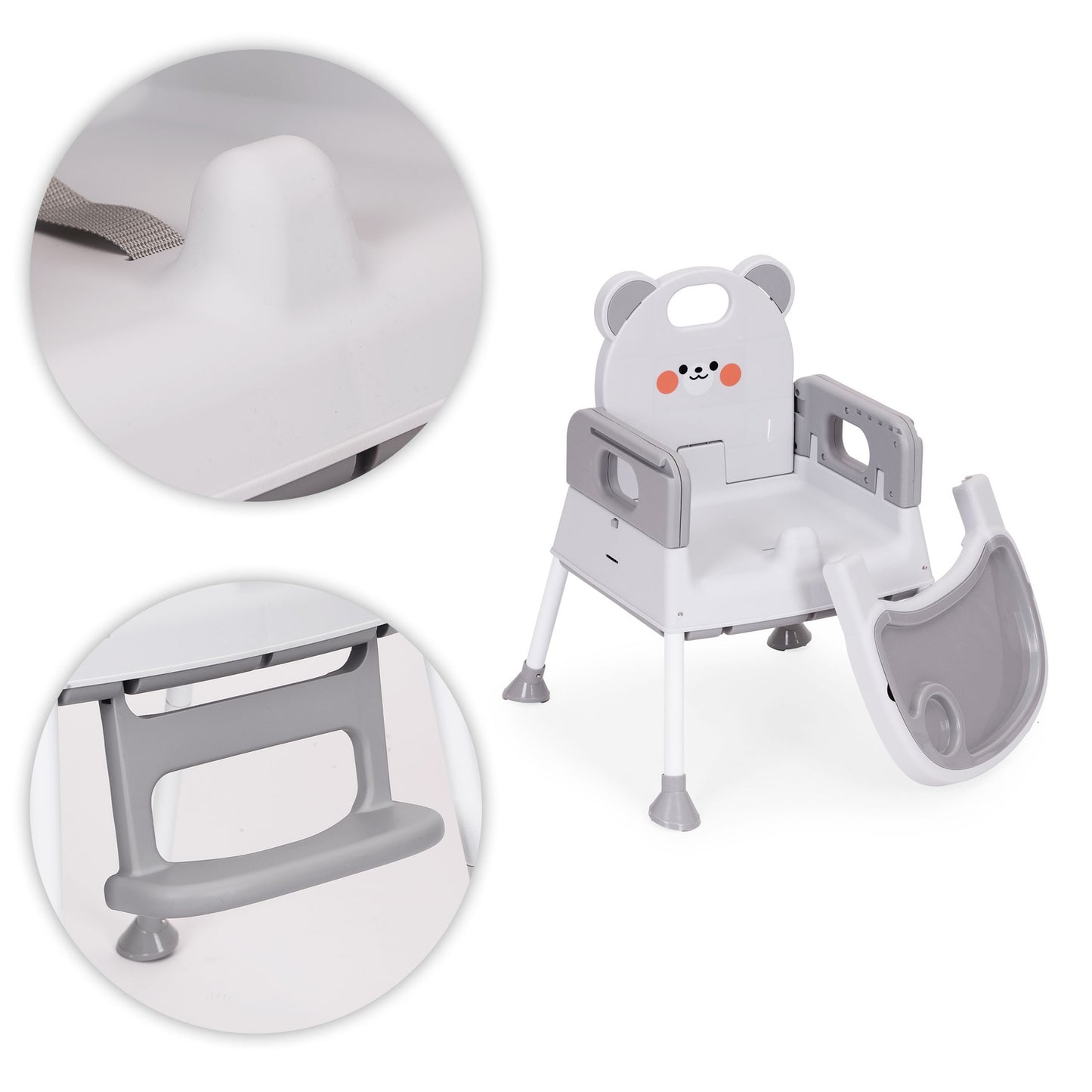 3-in-1 High Chair for Kids, Double Tray, 5-Point Harness