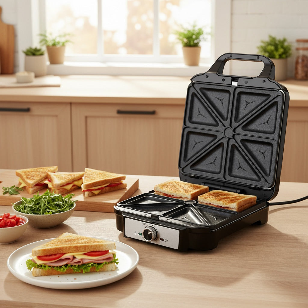 3-in-1 Sandwich, Waffle, Grill Maker – 1200W, Non-Stick