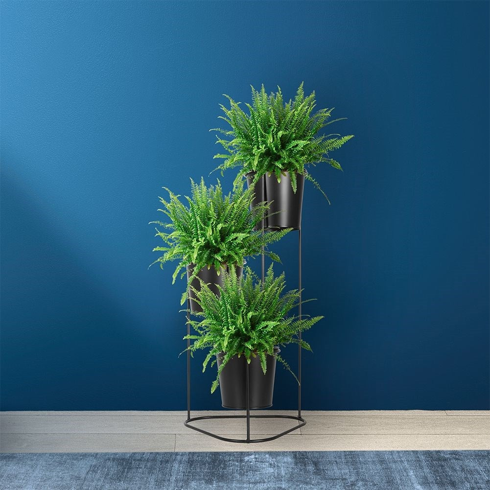 3-level Flower stand in Matt Black for Indoors/Outdoors