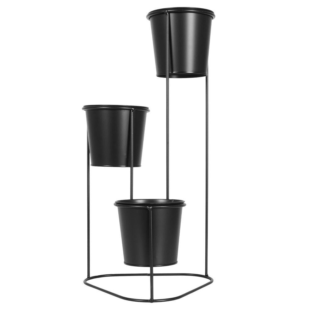 3-level Flower stand in Matt Black for Indoors/Outdoors