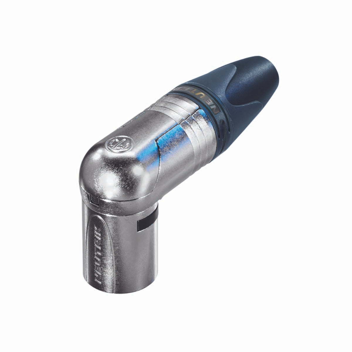 3-pin right-angle male cable connector, nickel housing, silver contacts