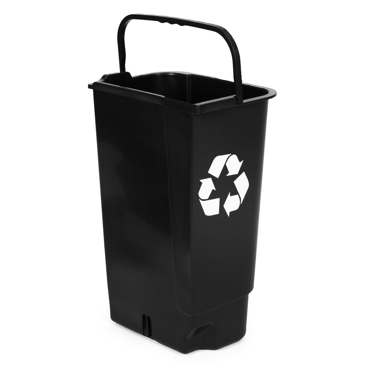 40L Dual Compartment Trash Can – Black, Pedal Open