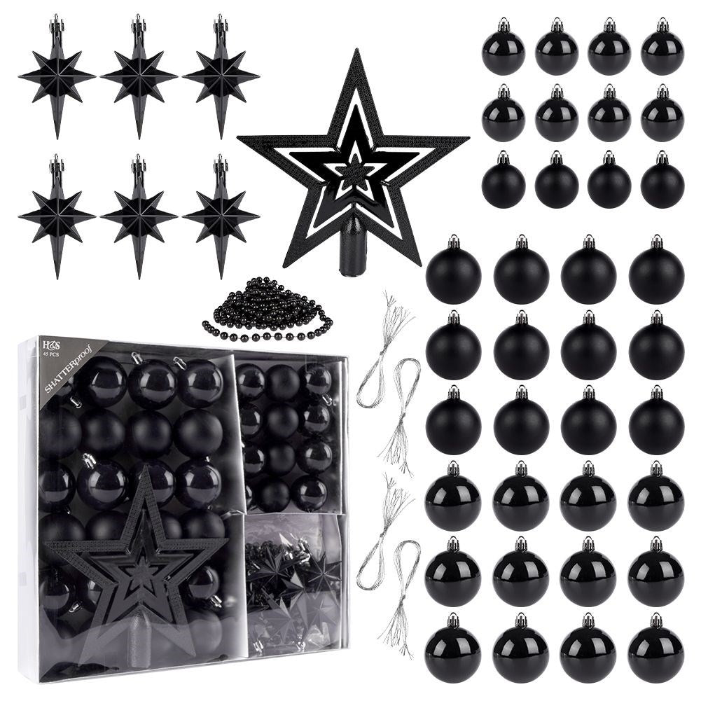 45-piece Set of Decorative Christmas Tree Balls