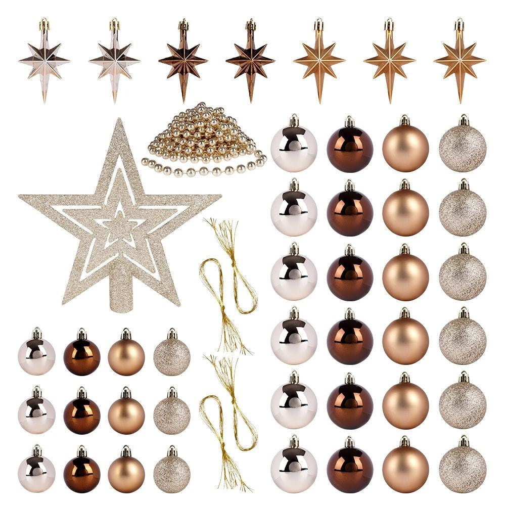 45-piece Set with Unbreakable Christmas Baubles and Star