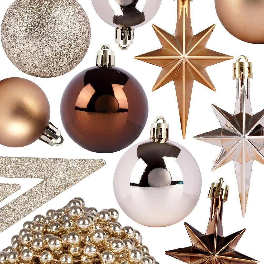 45-piece Set with Unbreakable Christmas Baubles and Star