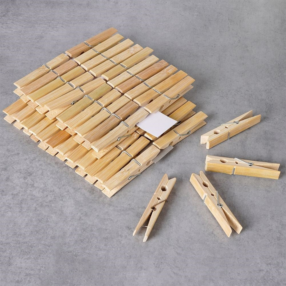 48 strong and durable bamboo clothespins for all clothes