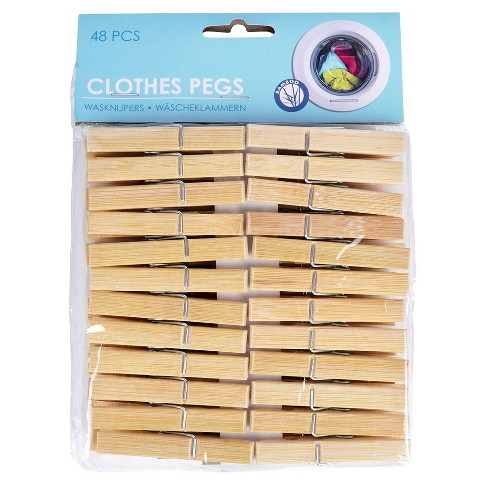 48 strong and durable bamboo clothespins for all clothes