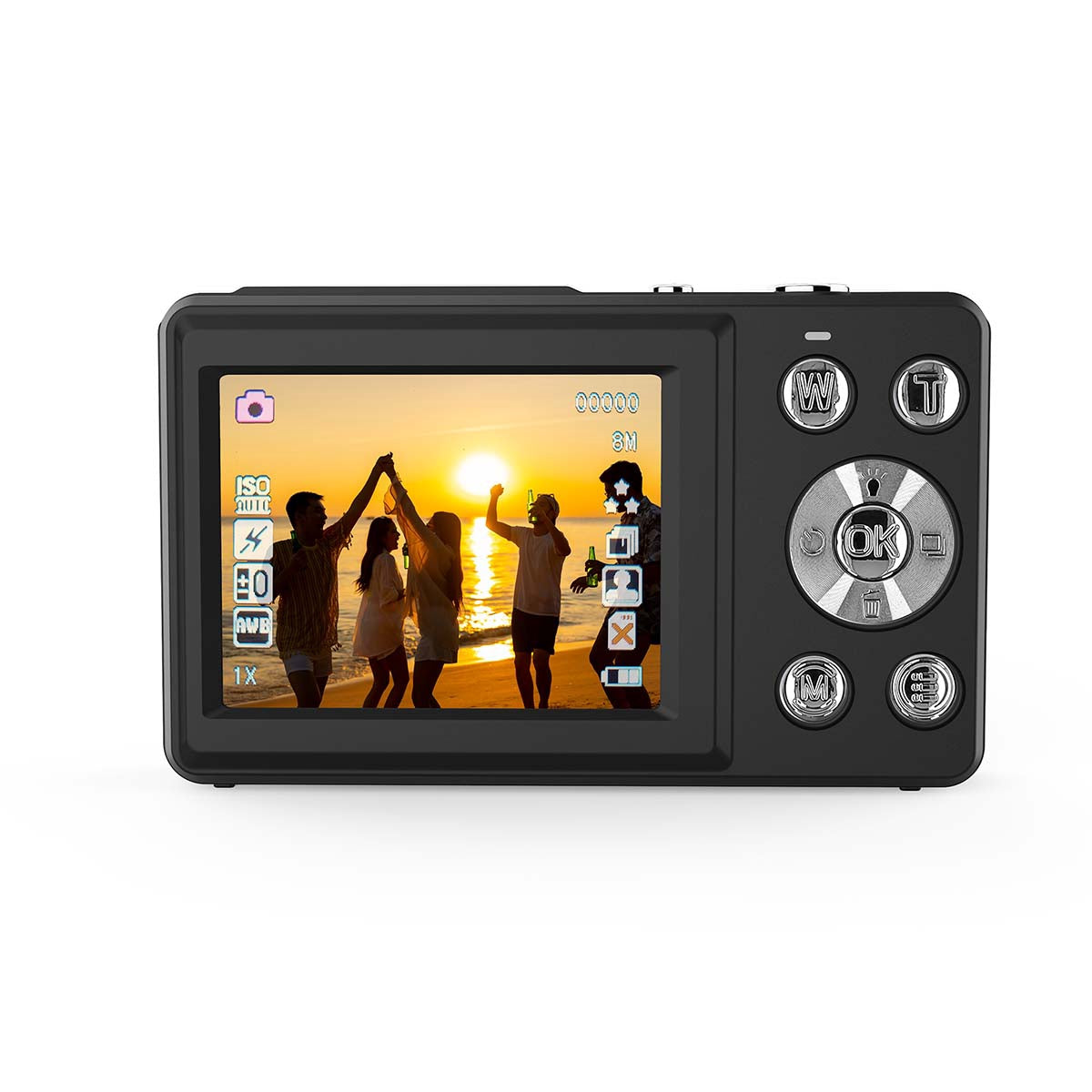 4K Dual Screen Digital Camera, 48MP, 18x Zoom, Black