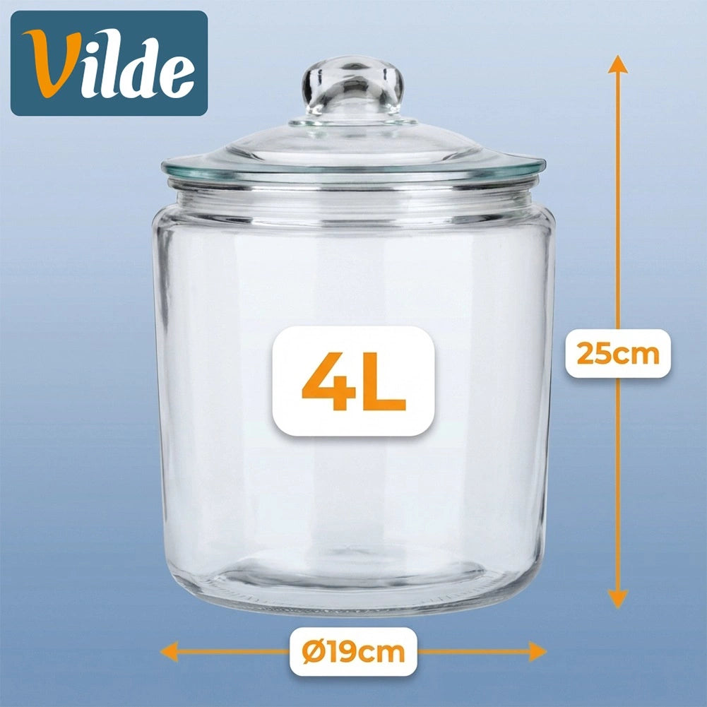 4L Glass Food Storage Container with Airtight Lid