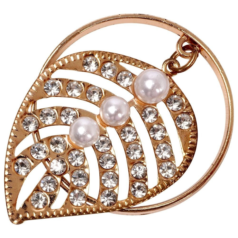 4 Napkin Rings 4 cm in Gold with Strass & Pearls