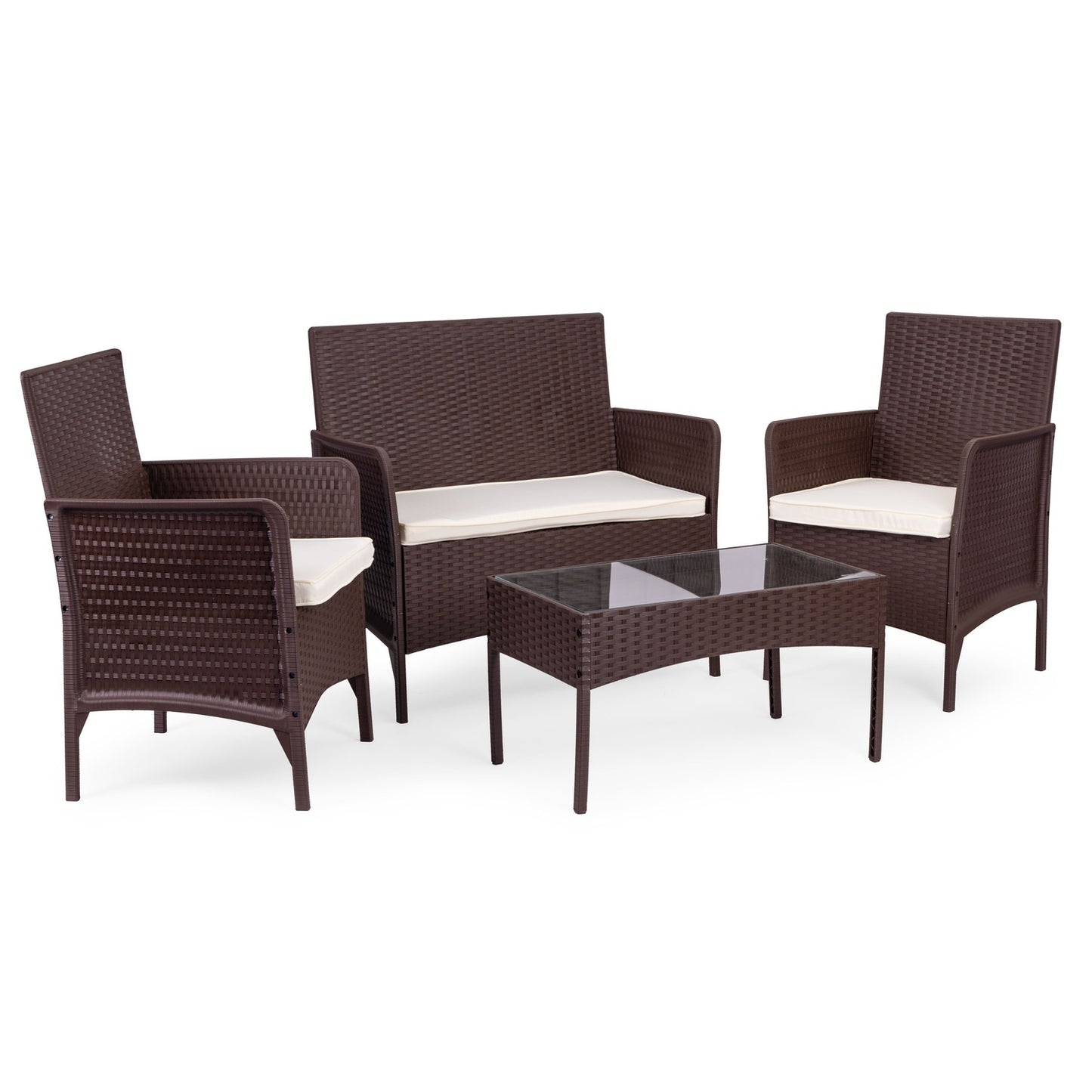 4-Person Garden Furniture Set with Table and Bench