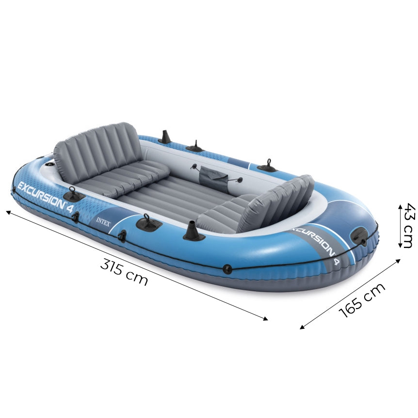 4-Person Inflatable Boat with Pump, Oars, and Bag