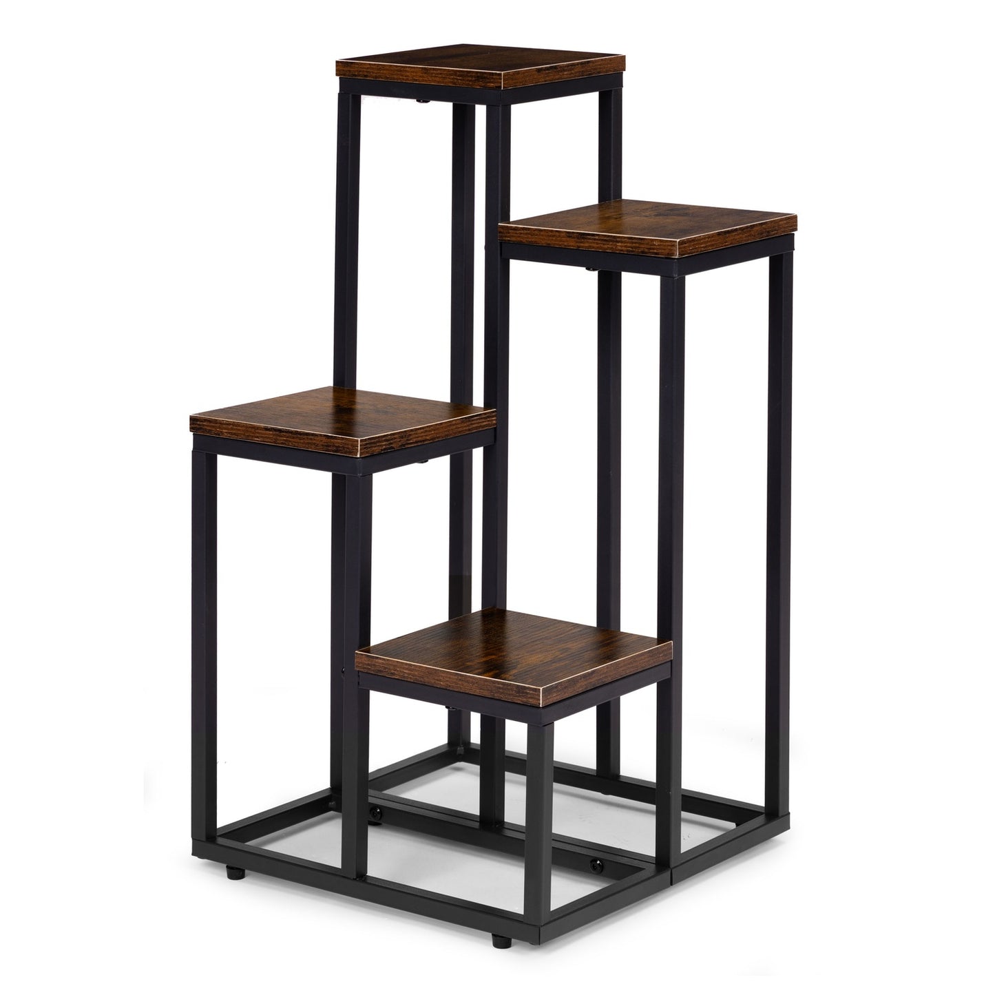 4-Shelf Loft-Style Plant Stand, Steel and Chipboard