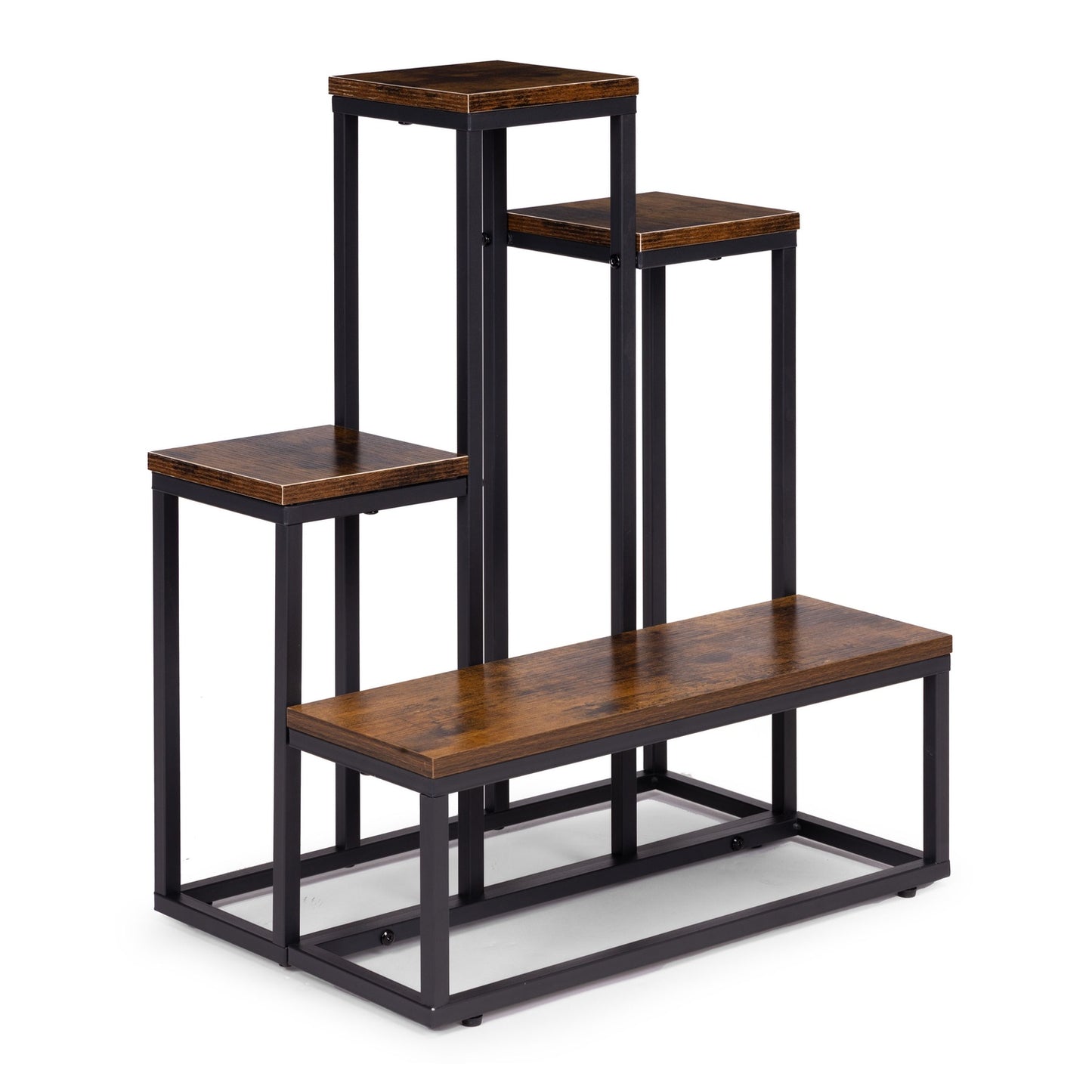 4-Tier Steel Plant Stand with Chipboard Shelves