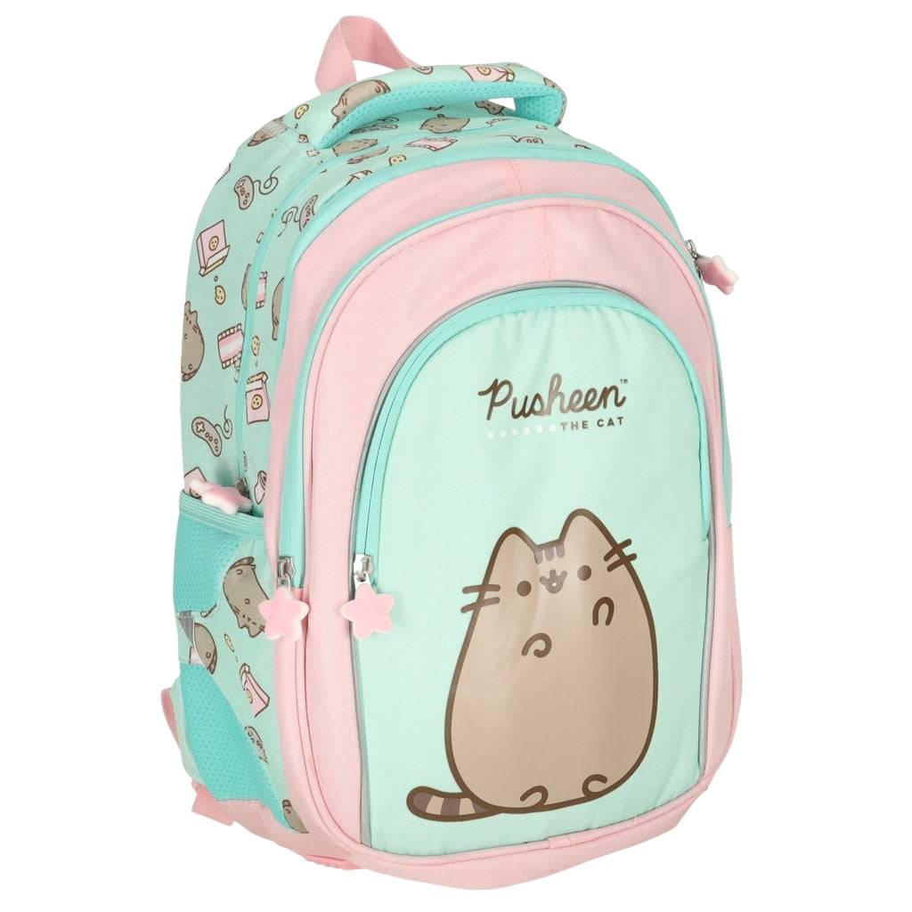 4 compartment school backpack 16 inch Pusheen Mint