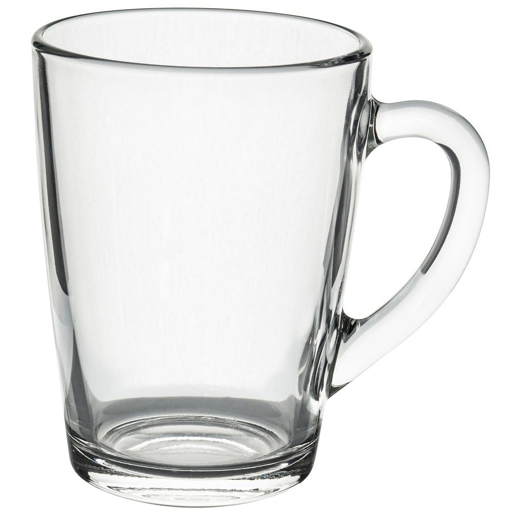 4 durable glasses with handles for coffee, tea and drinks