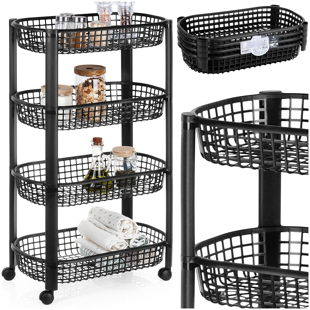 4-level shelf on wheels 46.5x26x79 cm