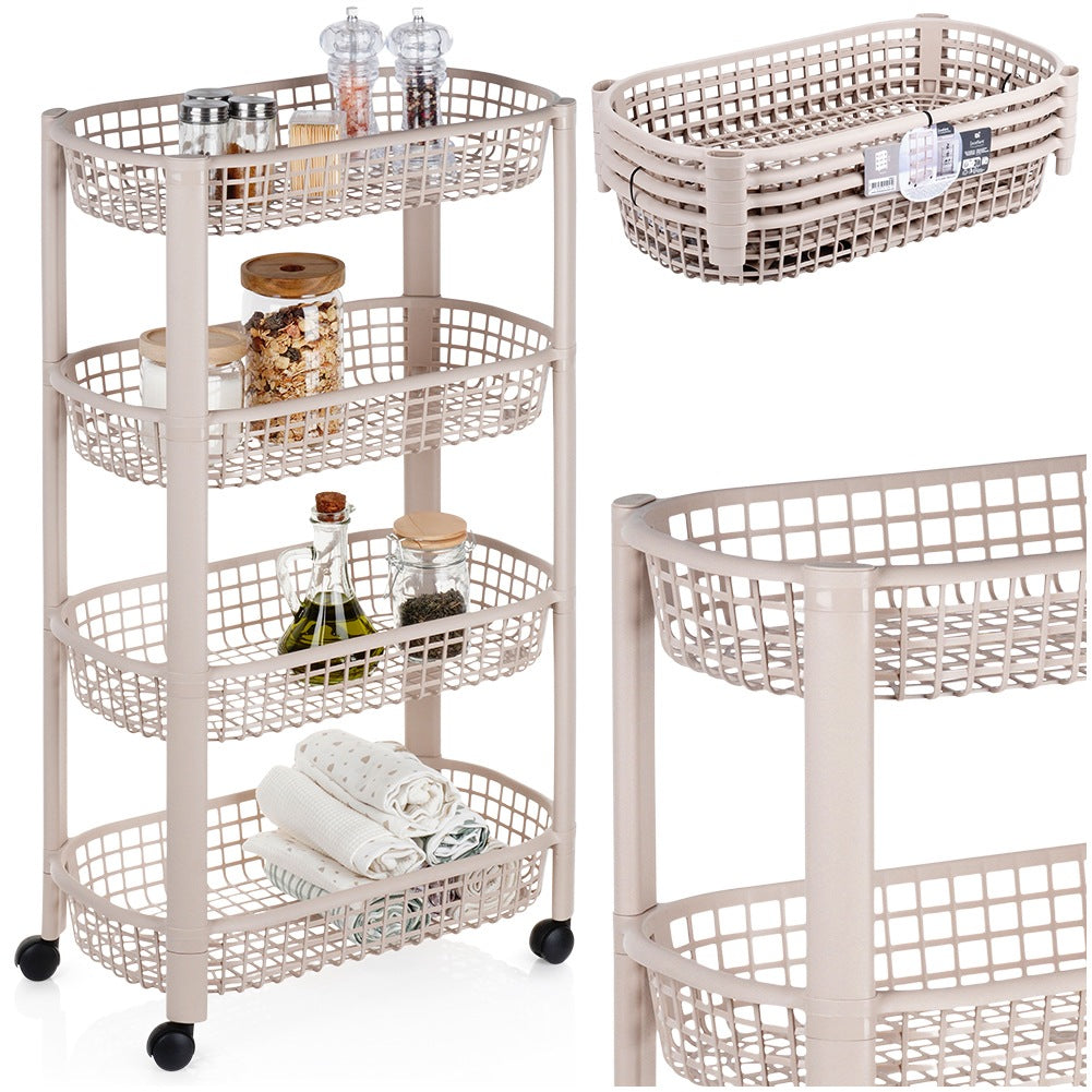 4-level shelf on wheels 46.5x26x79 cm