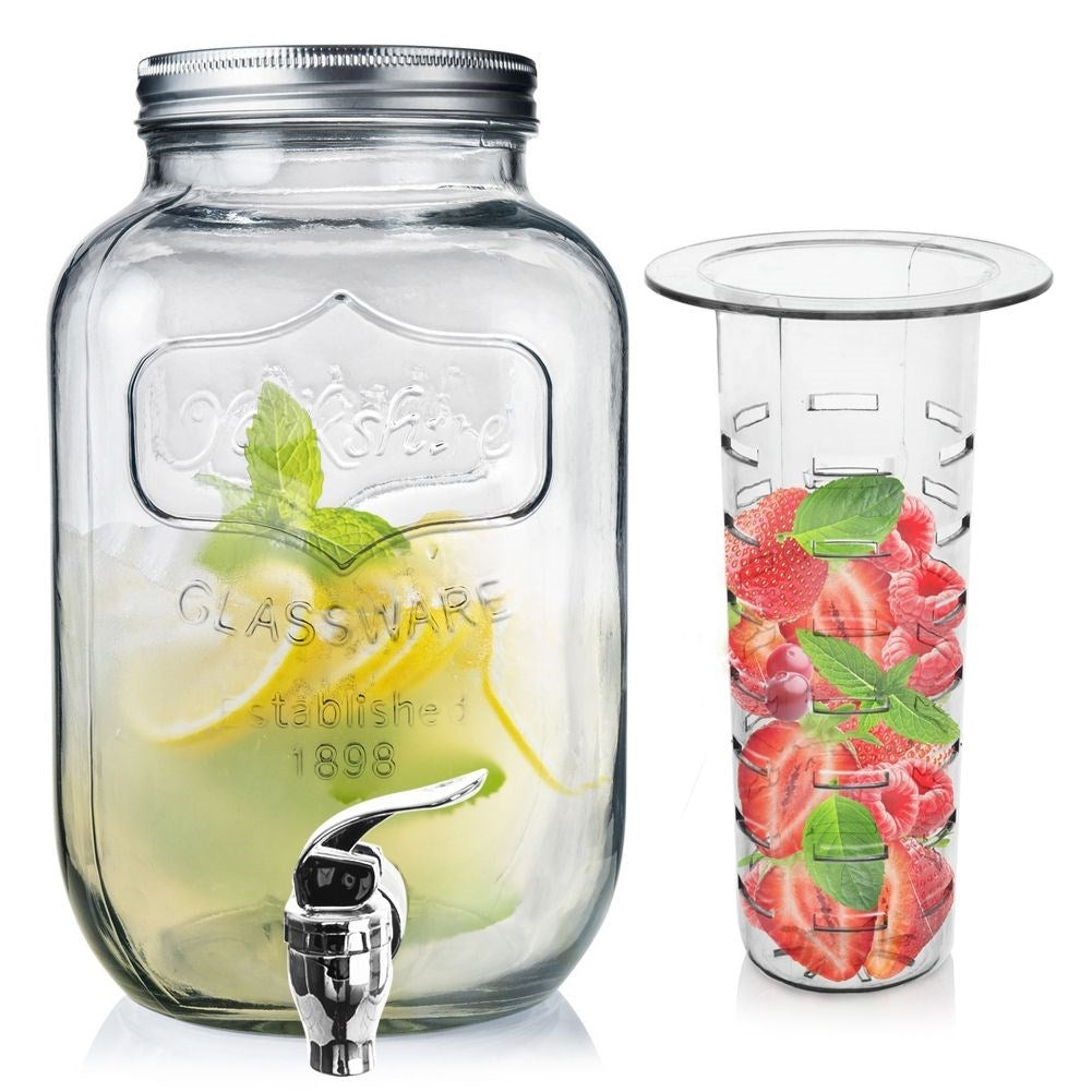 4-liter beverage container with faucet and fruit insert