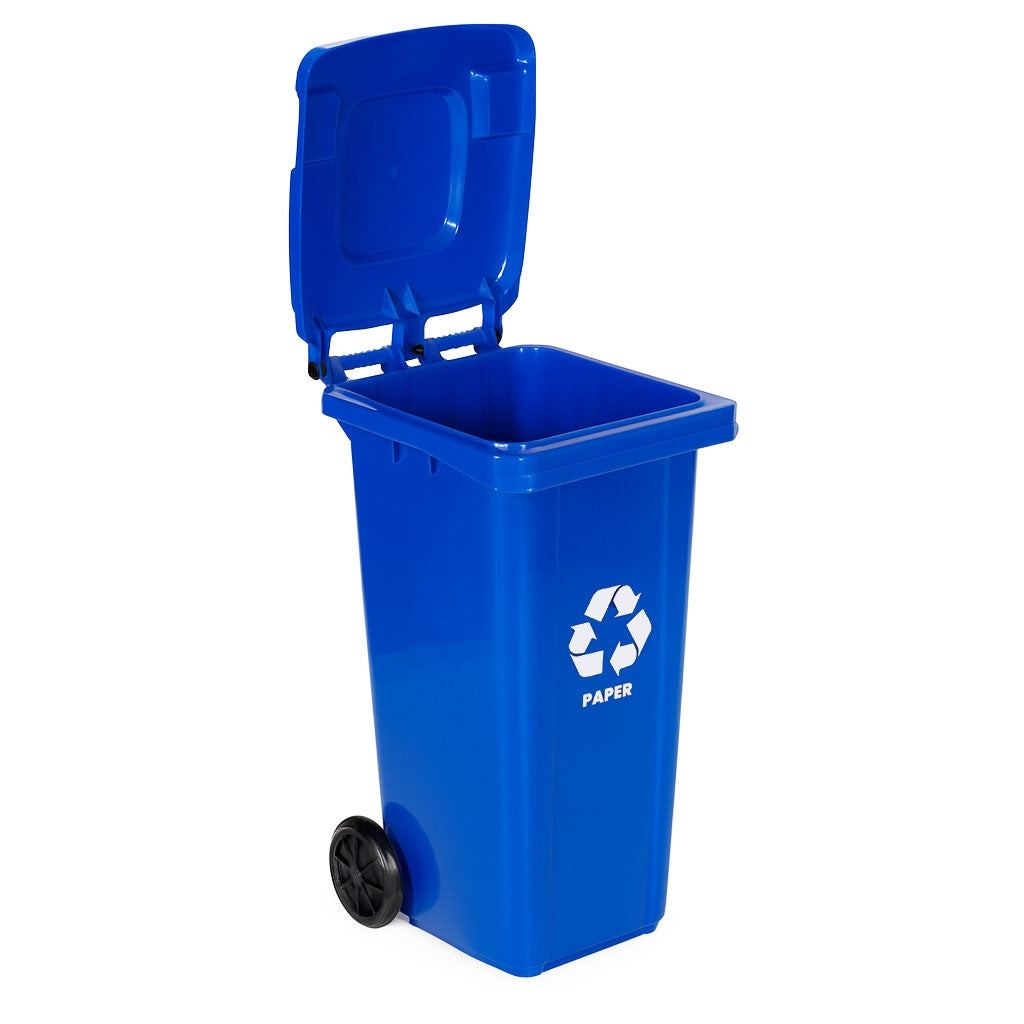 4x120L Waste Bins Set with Rubber Wheels – HDPE, Multi-Color
