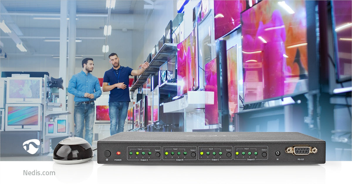4x4 HDMI Matrix Switch, 4K@60Hz, Remote Control