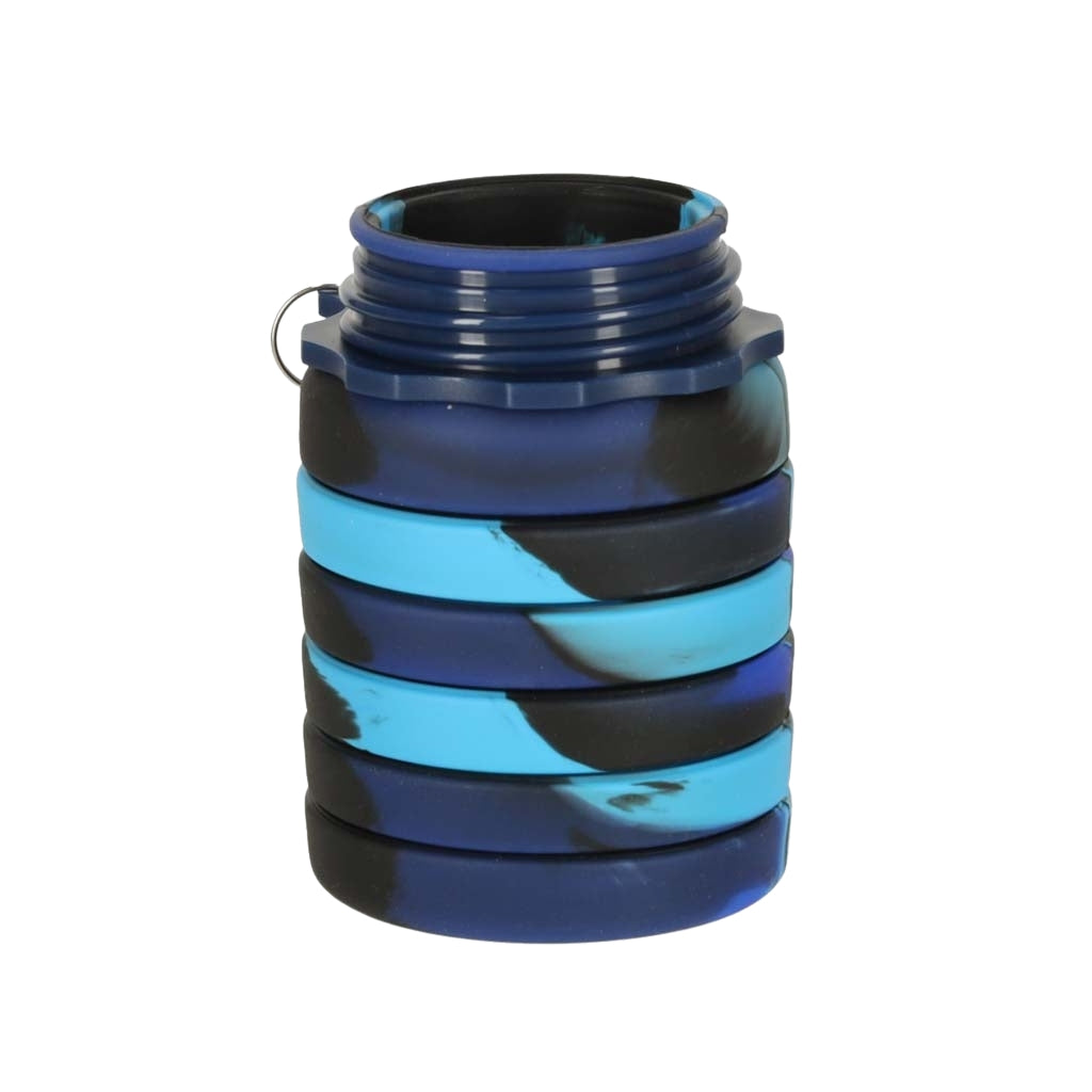 500ml Blue Silicone Folding Sports Water Bottle with Handle