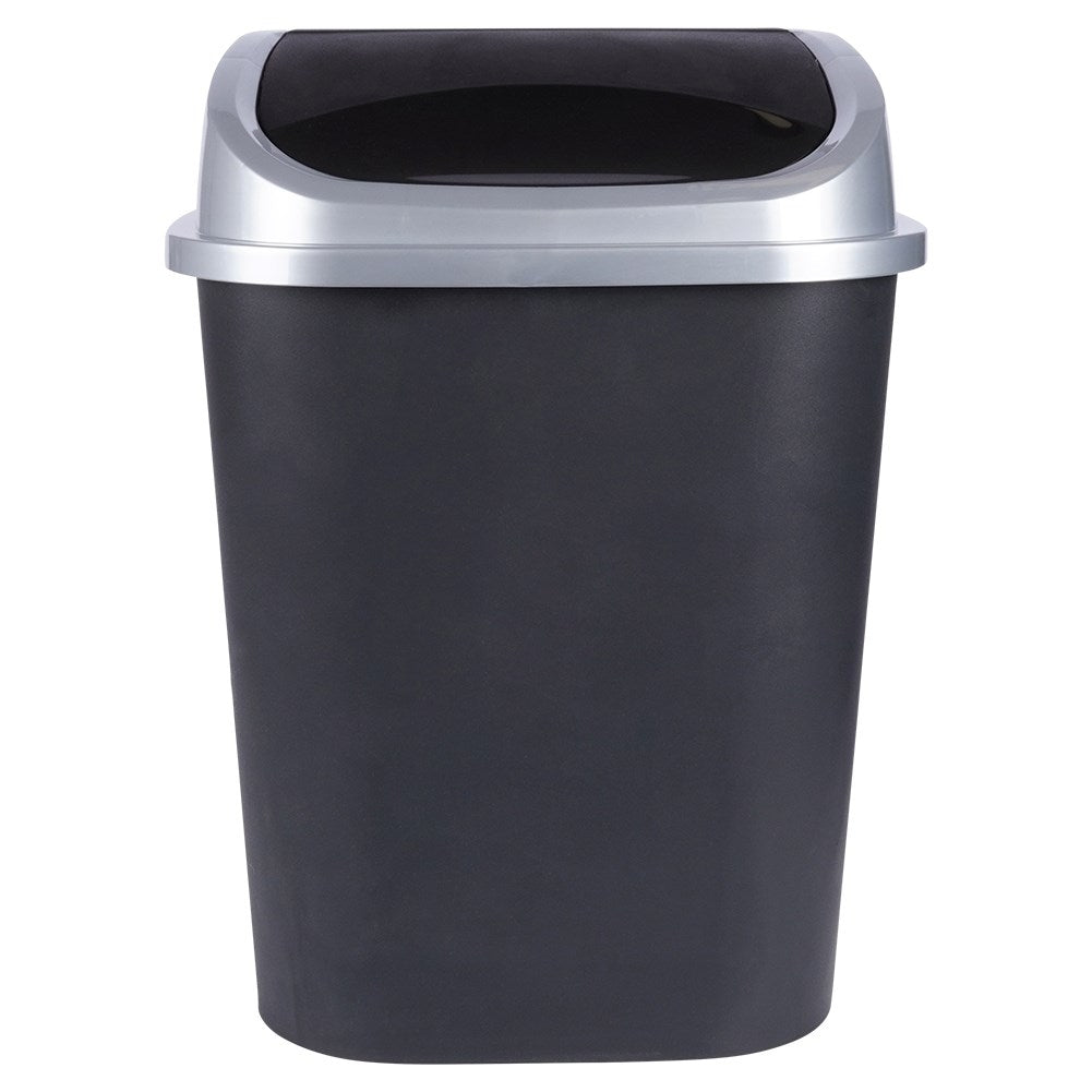 50L Dustbin with Swivel Lid in Durable Black Material