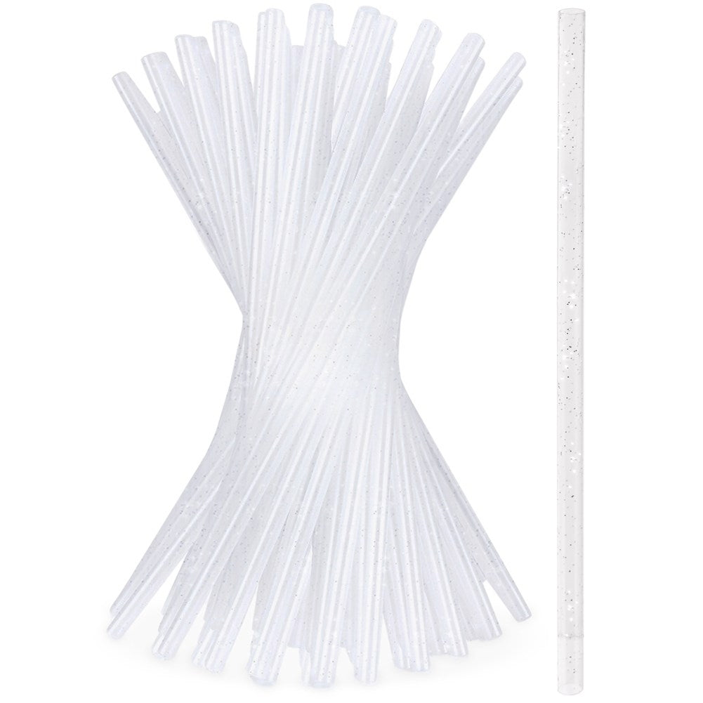 50 reusable glitter straws for cold and hot drinks