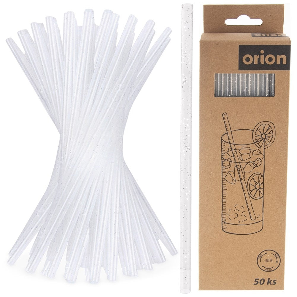 50 reusable glitter straws for cold and hot drinks
