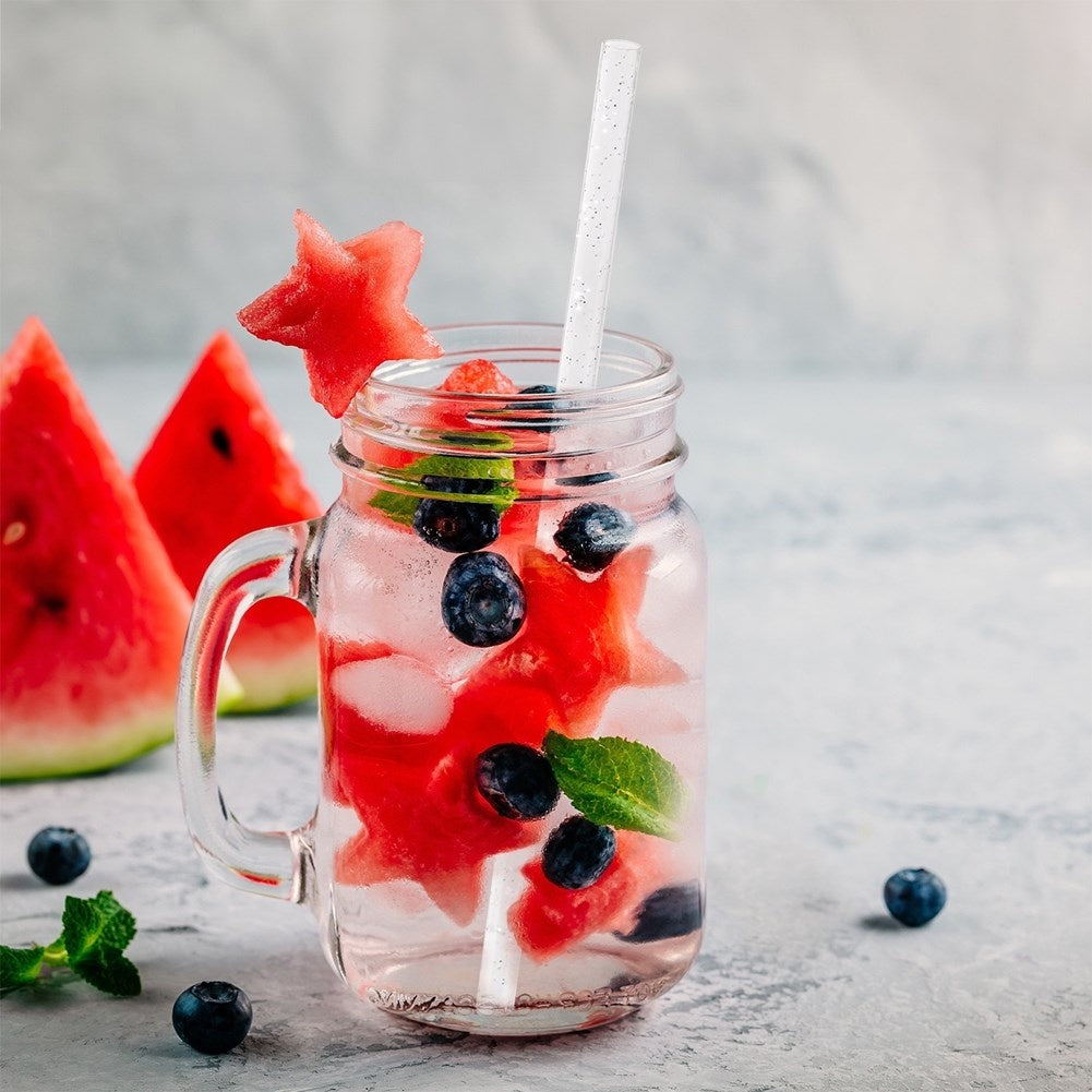50 reusable glitter straws for cold and hot drinks