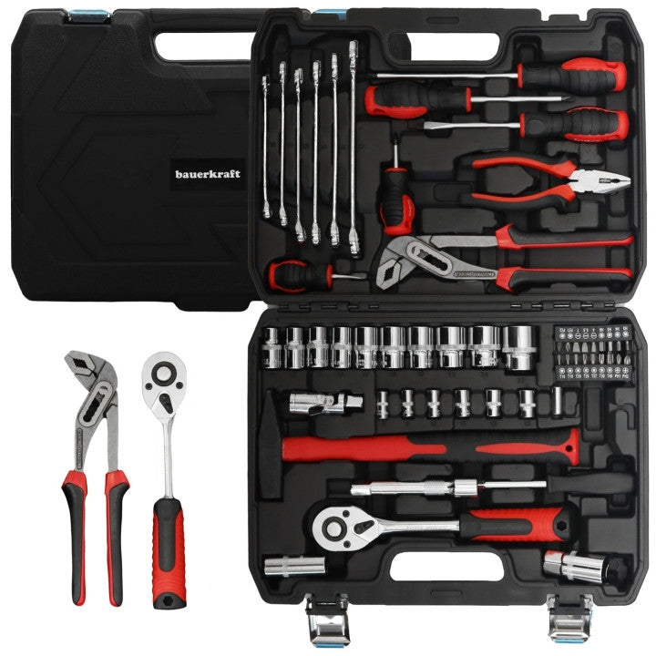 58-Piece Tool Set with Wrenches, Screwdrivers, Pliers