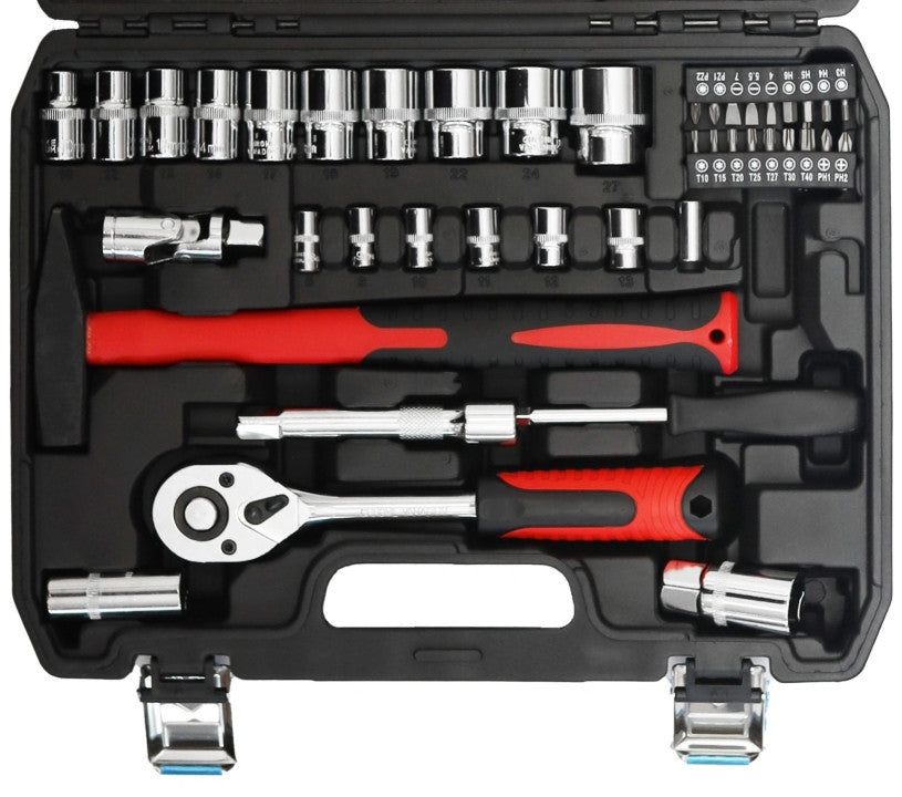 58-Piece Tool Set with Wrenches, Screwdrivers, Pliers