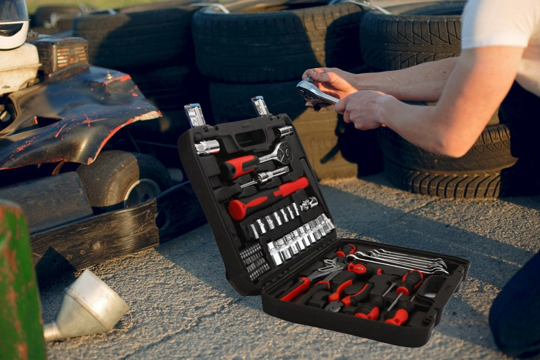 58-Piece Tool Set with Wrenches, Screwdrivers, Pliers