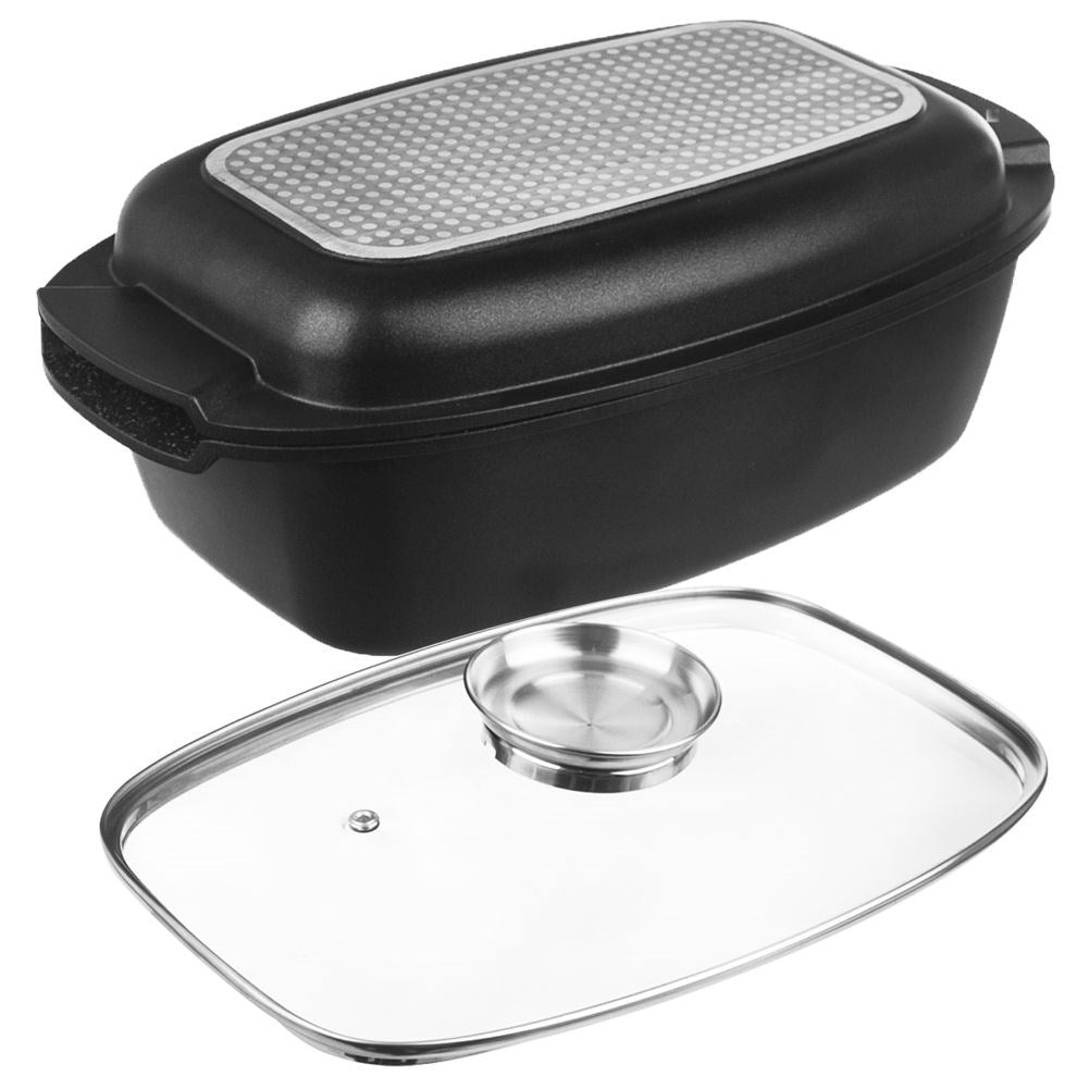 5L Frying Pan with Non-stick and Grill Pan Lid