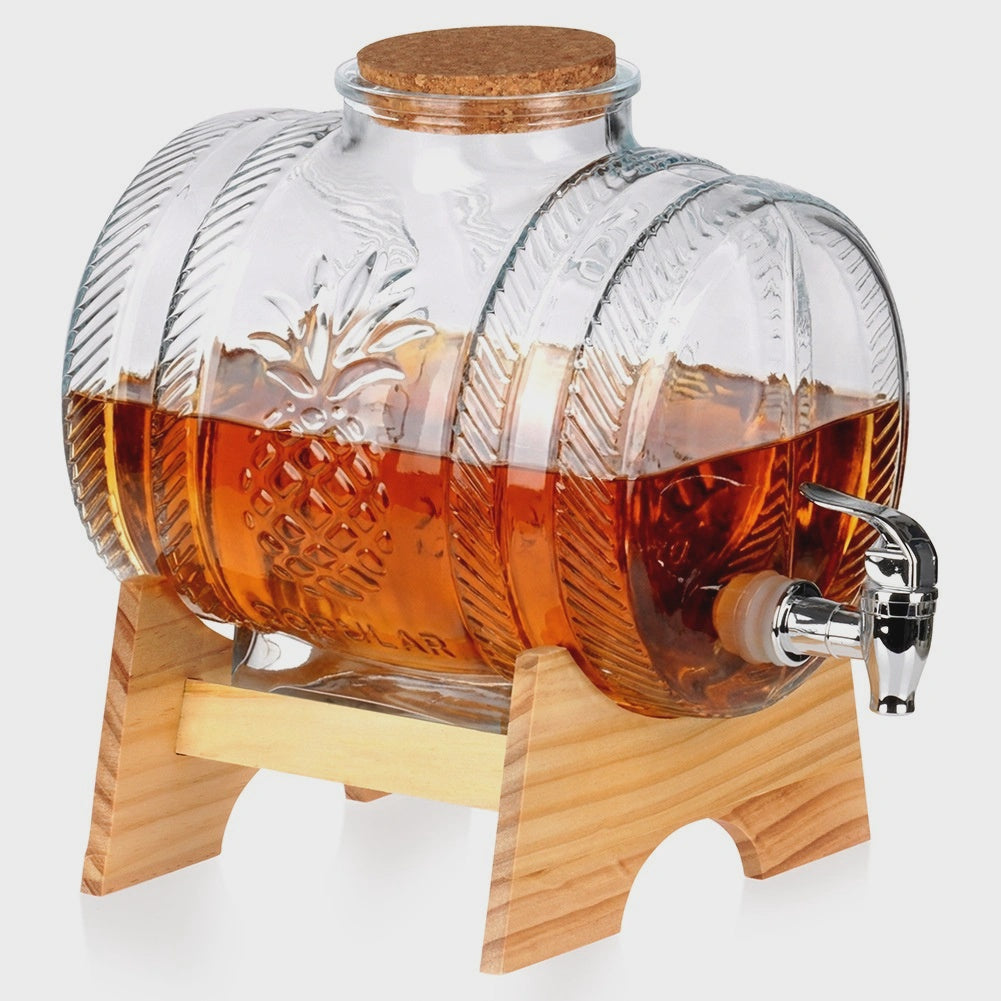 5L Glass Beverage Dispenser with Stand and Spigot