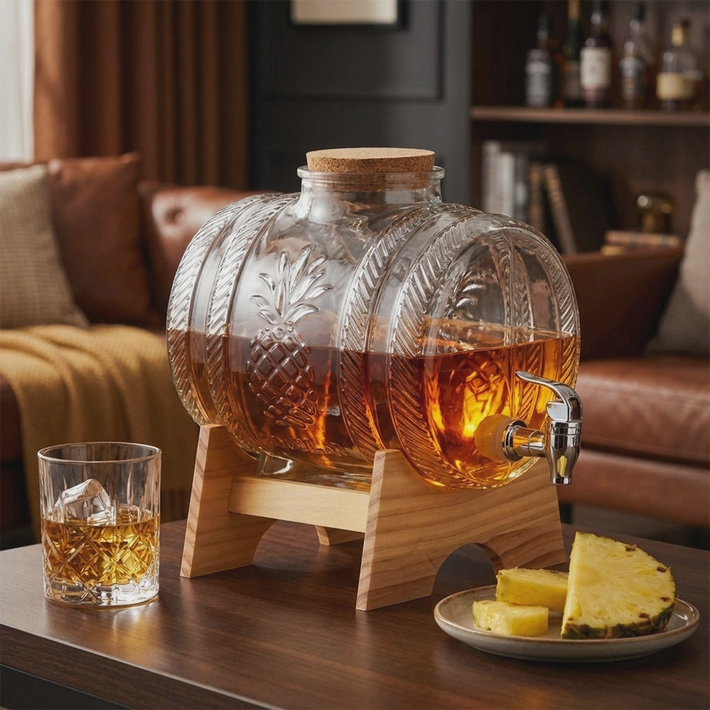 5L Glass Beverage Dispenser with Stand and Spigot